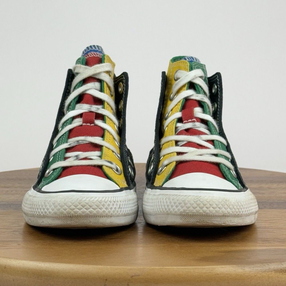 Womens Converse CTAS Double Upper Black Multicolor Hi Top‎ Sneakers Shoes Size 6 - Picture 3 of 10